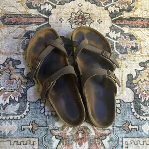 Birkenstock Women's Mayari Mocha Brown Slip On Sandals Comfort Support Shoes 38